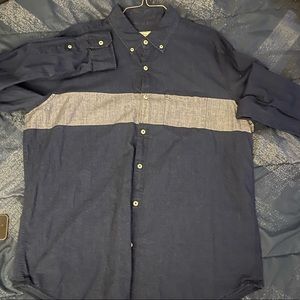 Mens long sleeve denim shirt.